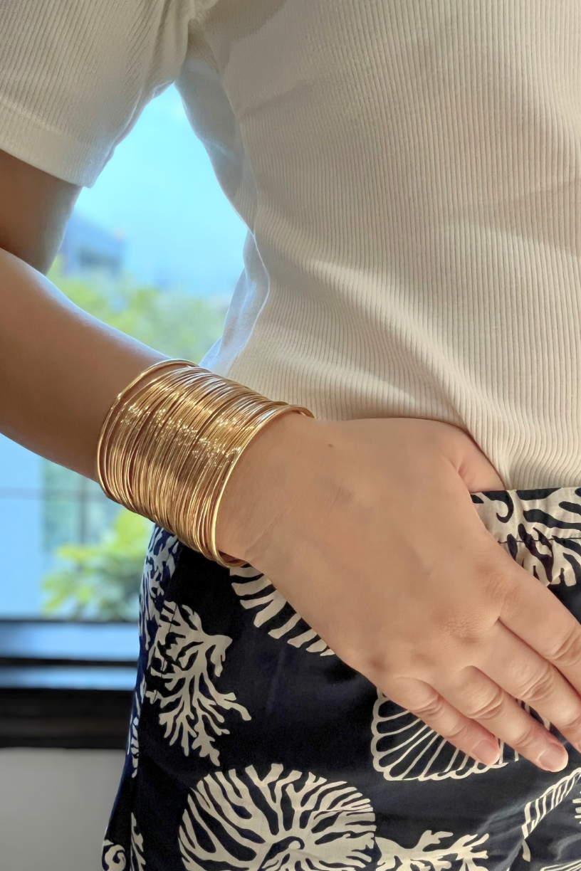 Gold String Cuff Bracelet- Made To Order