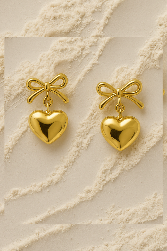 Bow Heart Danglers