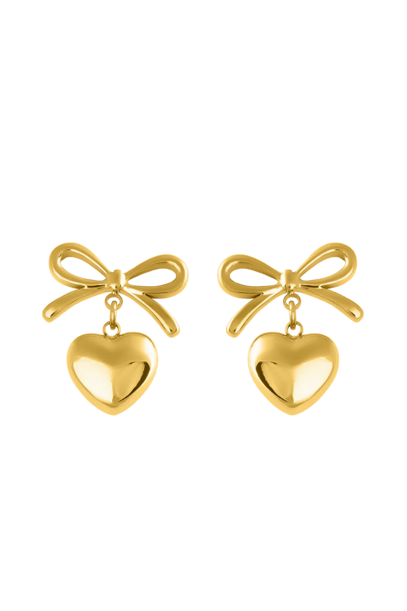 Bow Heart Danglers