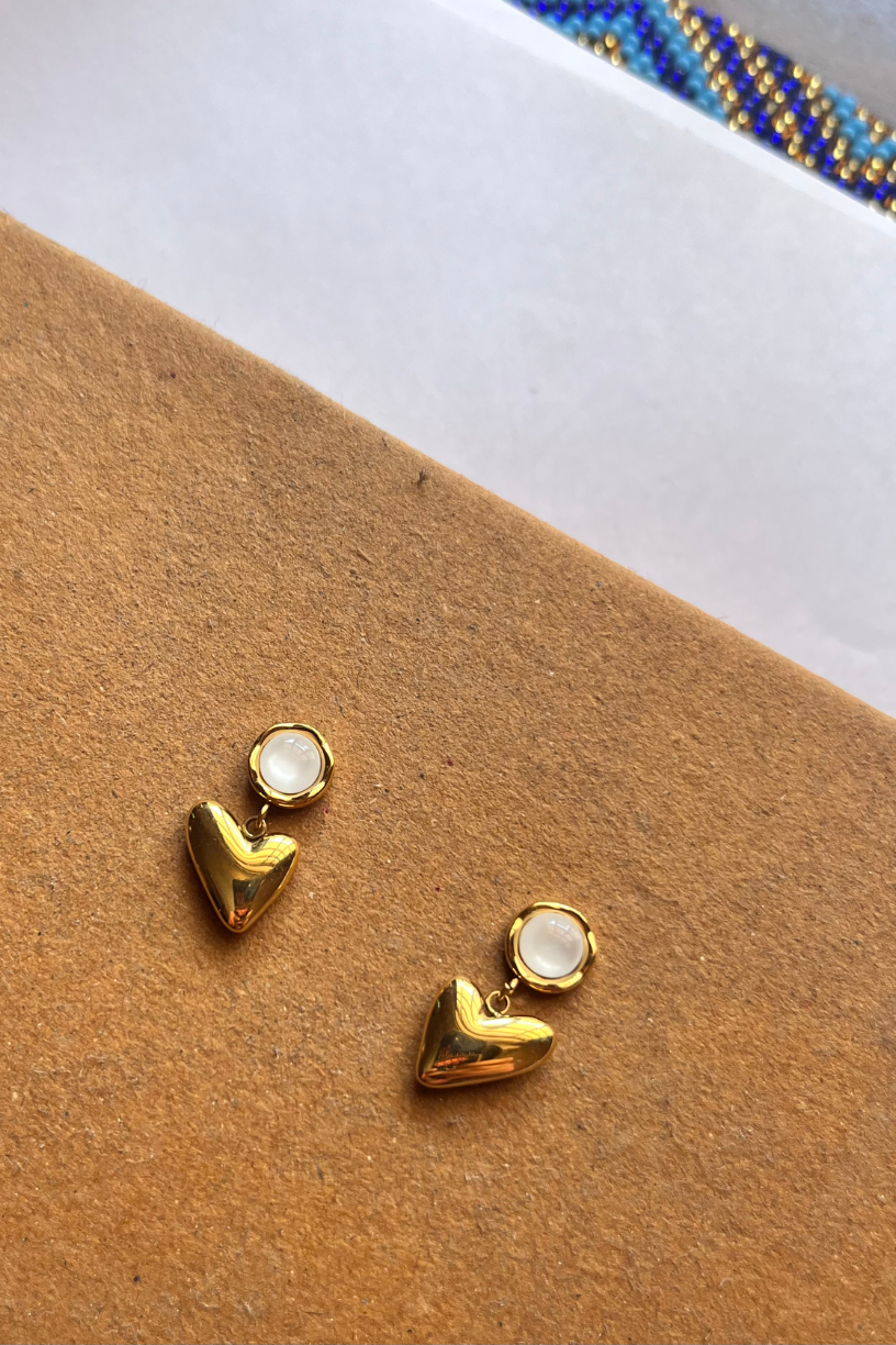Mini Heart Drop Earrings