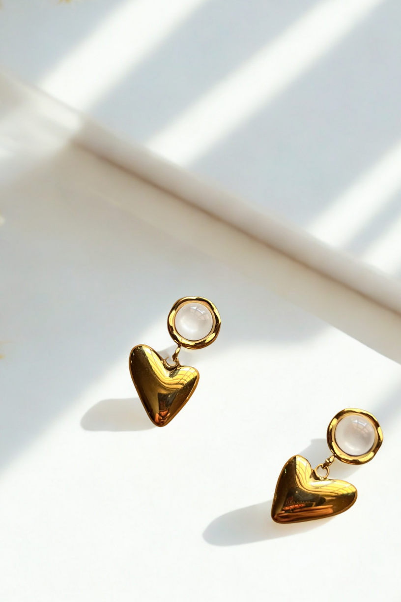 Mini Heart Drop Earrings