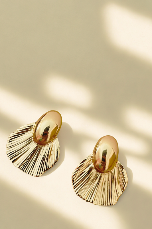 The Golden Petal Statement Earrings