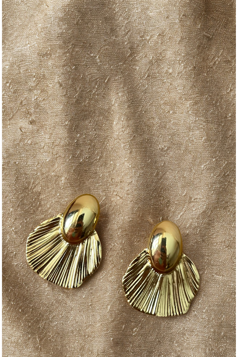 The Golden Petal Statement Earrings