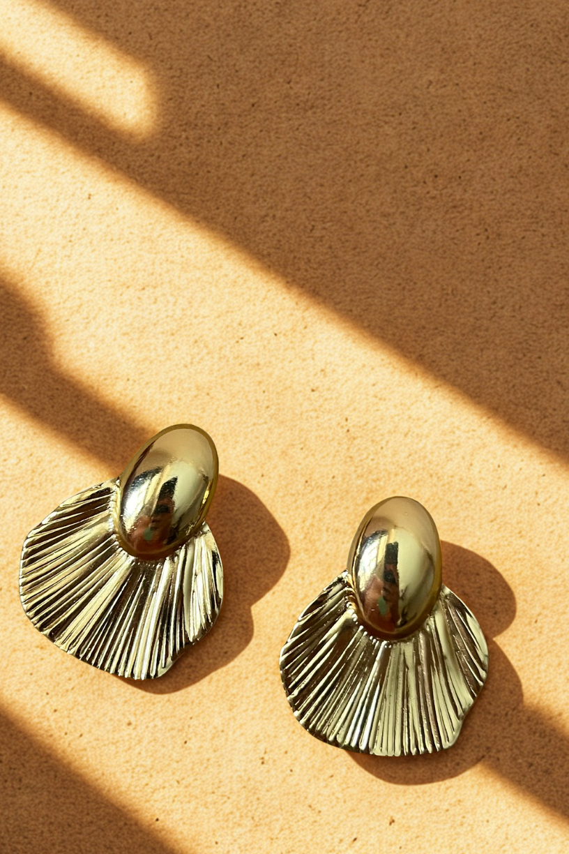 The Golden Petal Statement Earrings