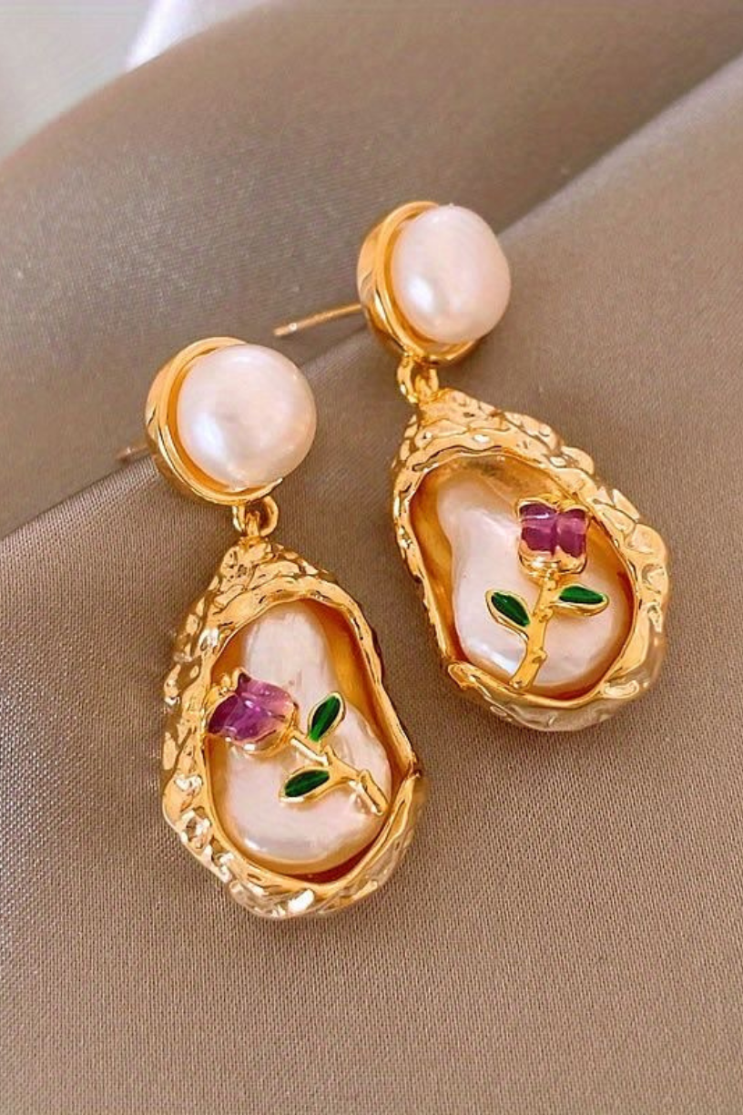 Blooming Pearl Drop Earrings