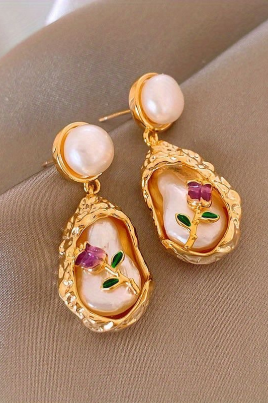 Blooming Pearl Drop Earrings