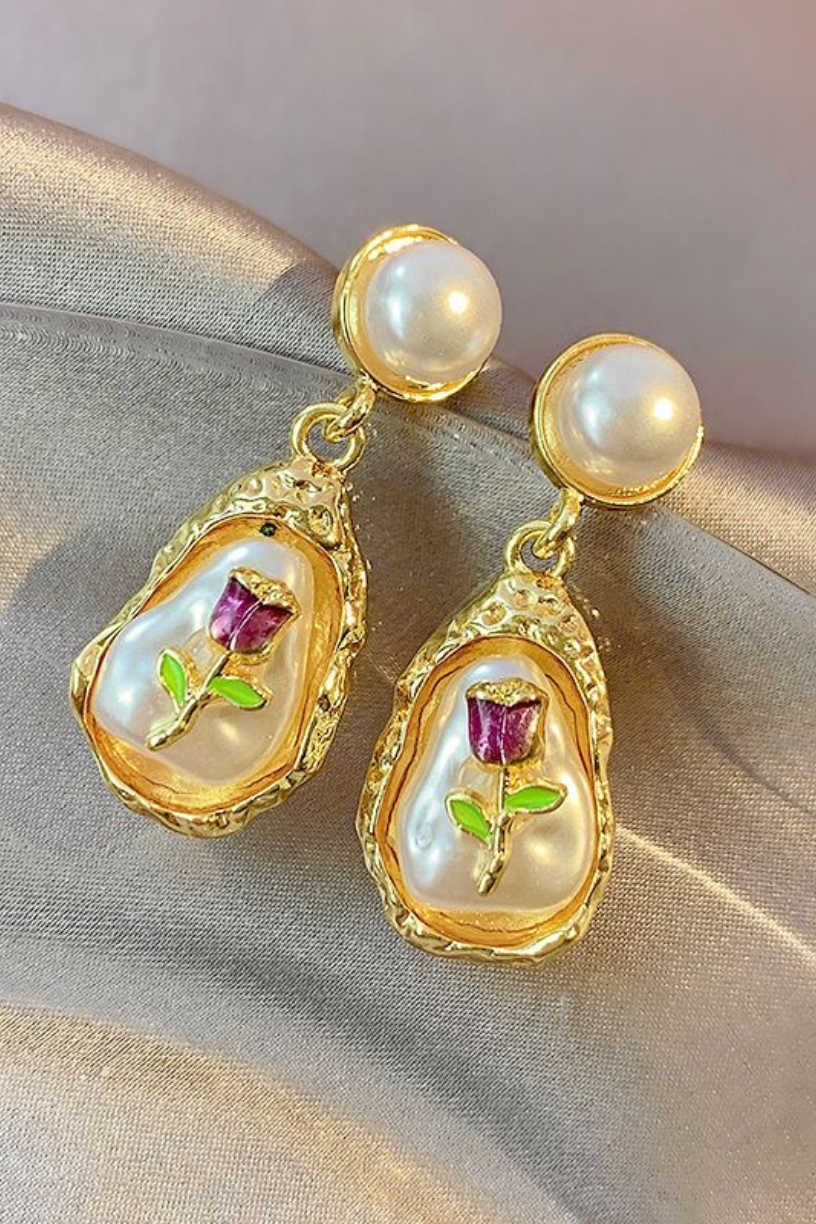Blooming Pearl Drop Earrings
