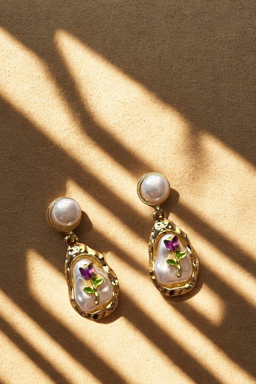 Blooming Pearl Drop Earrings