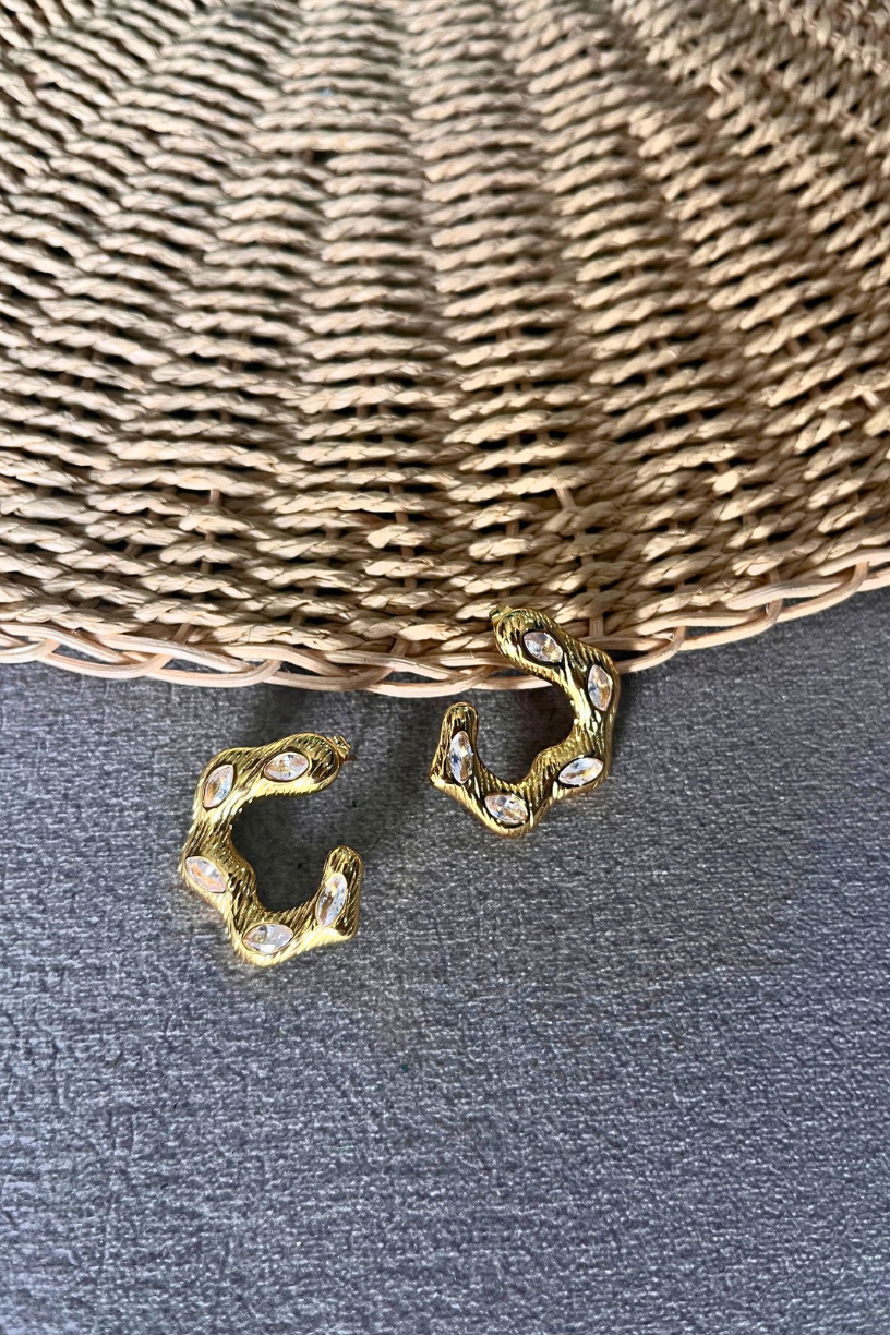 Wavy Gold Hoops-Made To Order