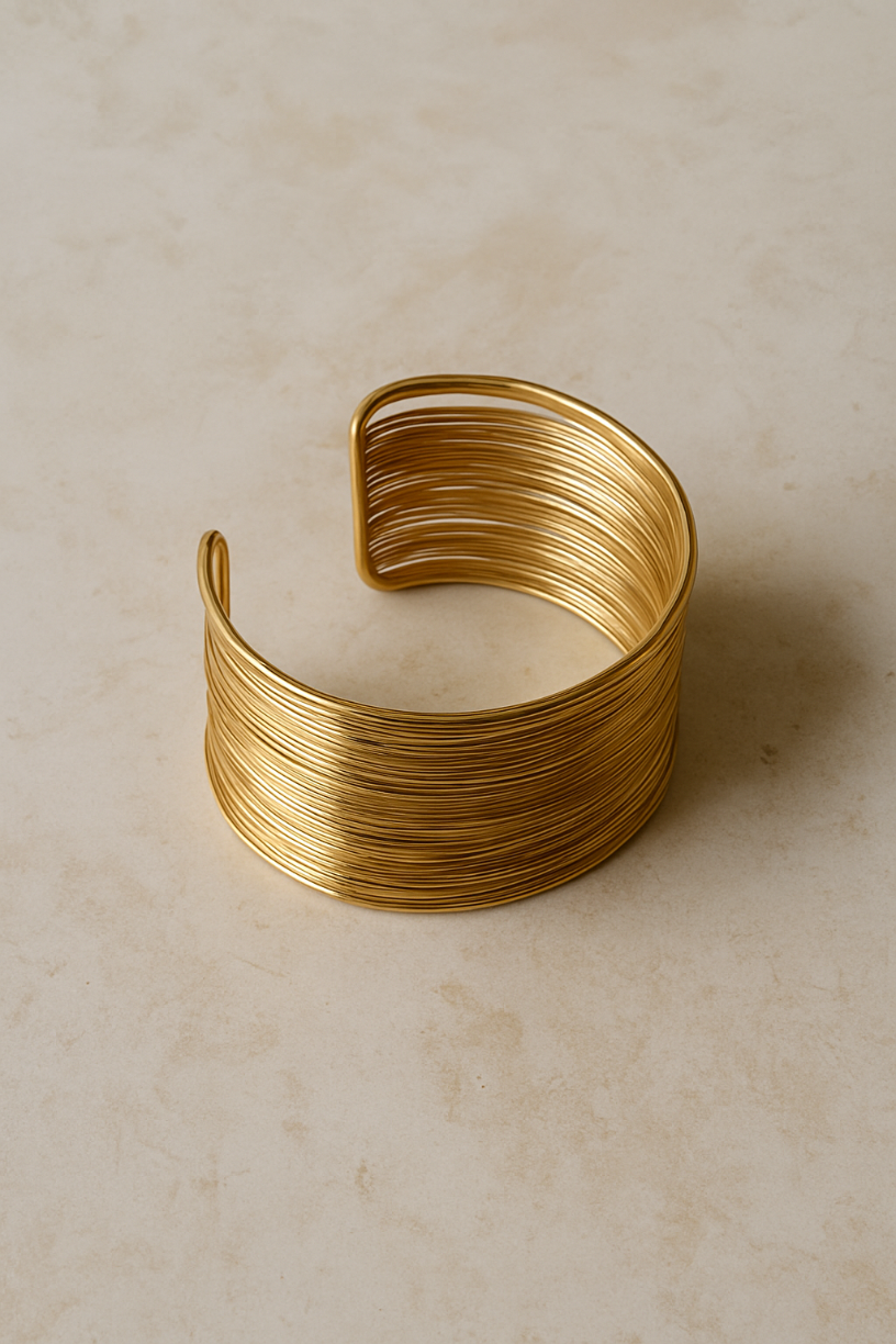 Gold String Cuff Bracelet- Made To Order