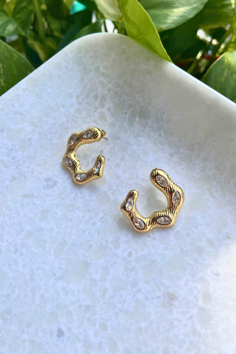 Wavy Gold Hoops-Made To Order