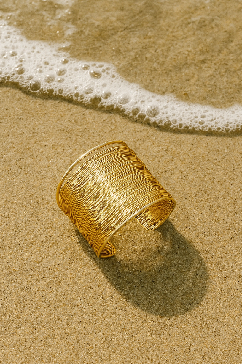 Gold String Cuff Bracelet- Made To Order
