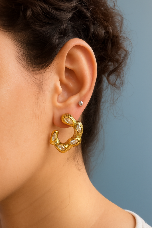 Wavy Gold Hoops-Made To Order