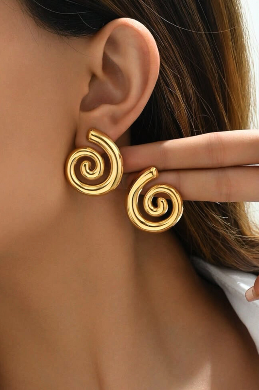 Buy-New-Gold-Spiral-Earrings- India