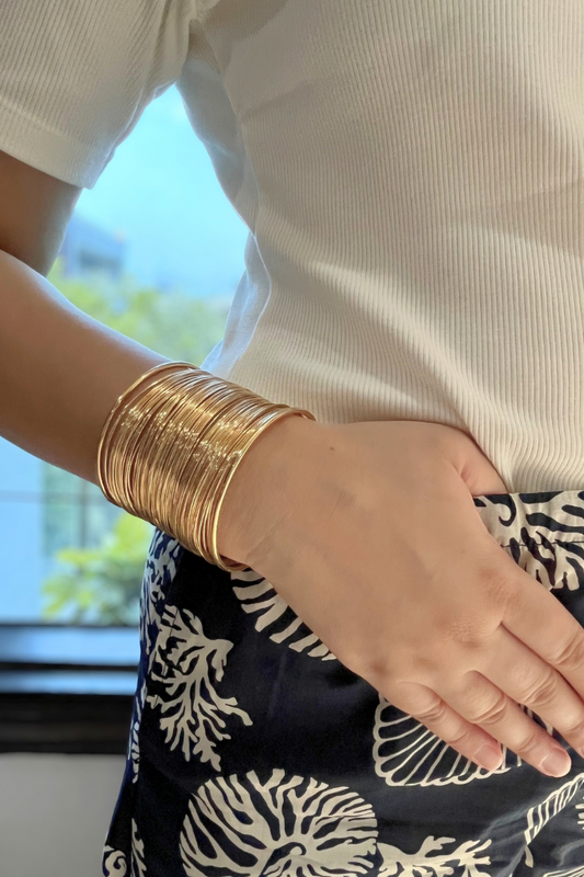 Gold String Cuff Bracelet- Made To Order