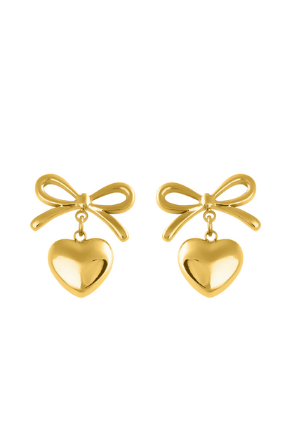 Bow Heart Danglers
