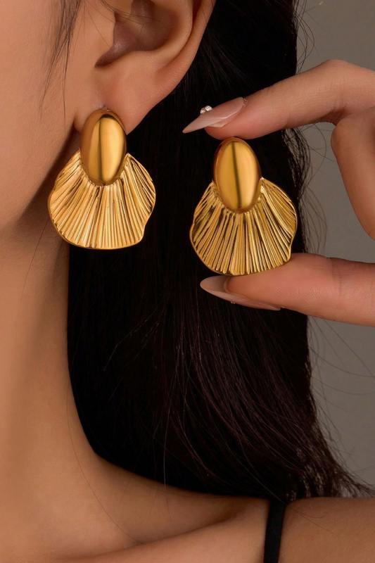 The Golden Petal Statement Earrings