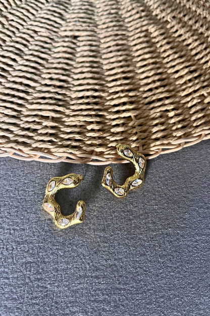 Wavy Gold Hoops-Made To Order