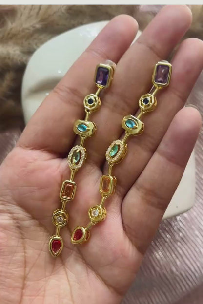 Multi Color Dangler Earrings